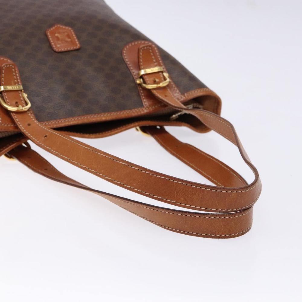CELINE Macadam Canvas Hand Bag PVC Leather Brown Gold Auth ep10409 - Picture 7 of 16